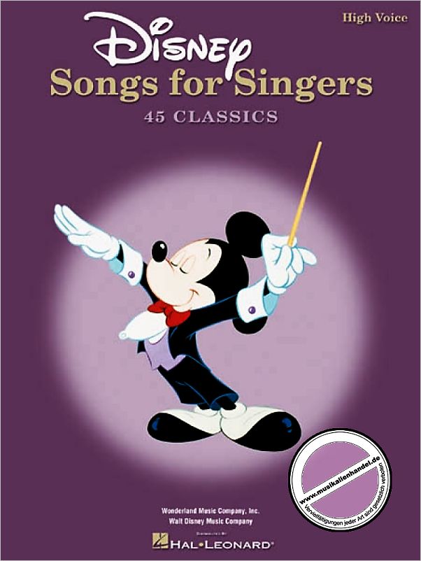 Titelbild für HL 740295 - DISNEY SONGS FOR SINGERS