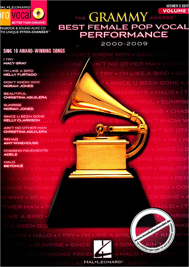 Titelbild für HL 740447 - THE GRAMMY AWARDS BEST FEMALE POP VOCAL PERFORMANCE 200-2009