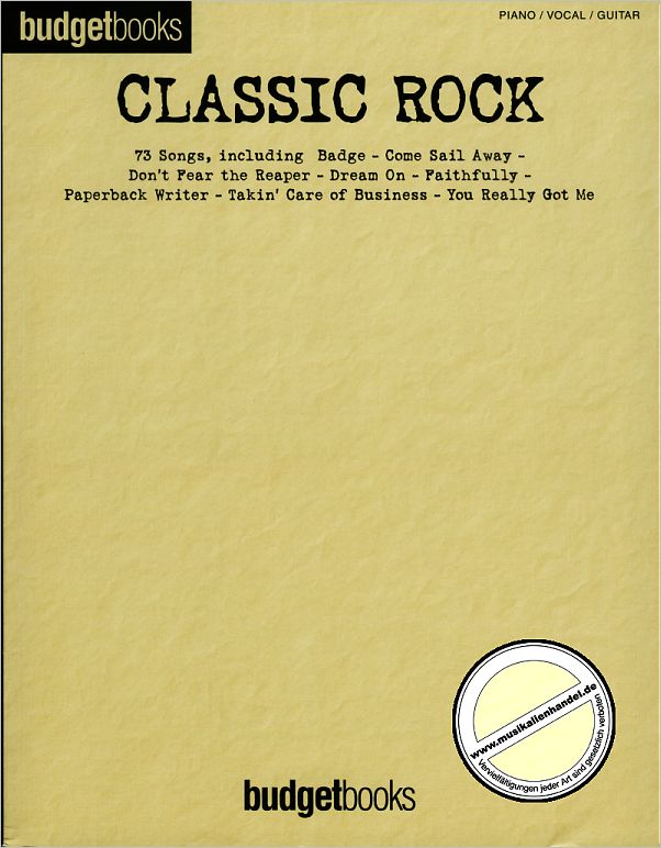 Titelbild für HL 90001945 - BUDGET BOOKS - CLASSIC ROCK