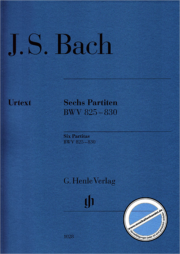 Titelbild für HN 1028 - 6 PARTITEN BWV 825-830