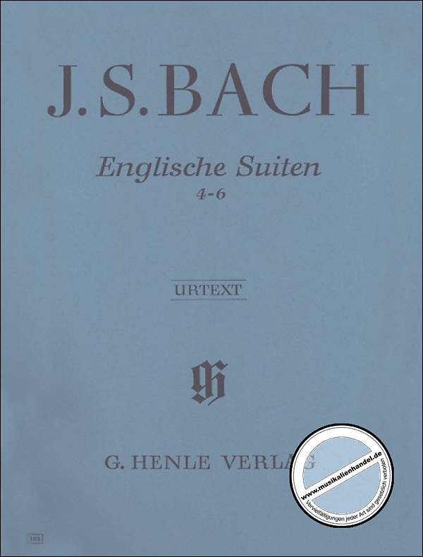Titelbild für HN 103 - ENGLISCHE SUITEN 4-6  BWV 809-811