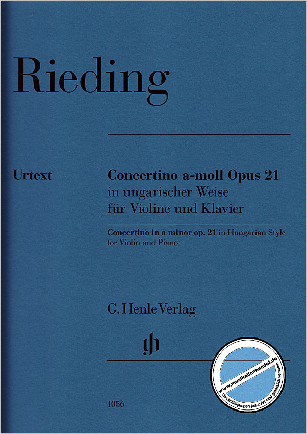 Titelbild für HN 1056 - Concertino a-moll op 21 im ungarischen Stil