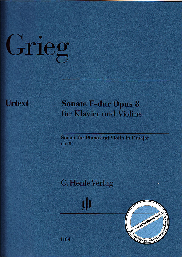 Titelbild für HN 1104 - Sonate F-Dur op 8