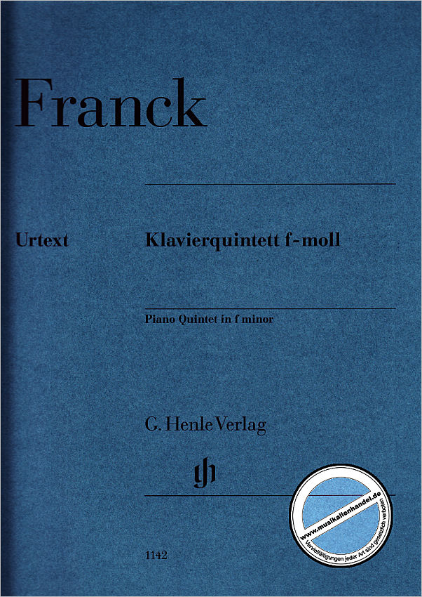 Titelbild für HN 1142 - FRANCK KLAVIERQUINTETT F-MOLL