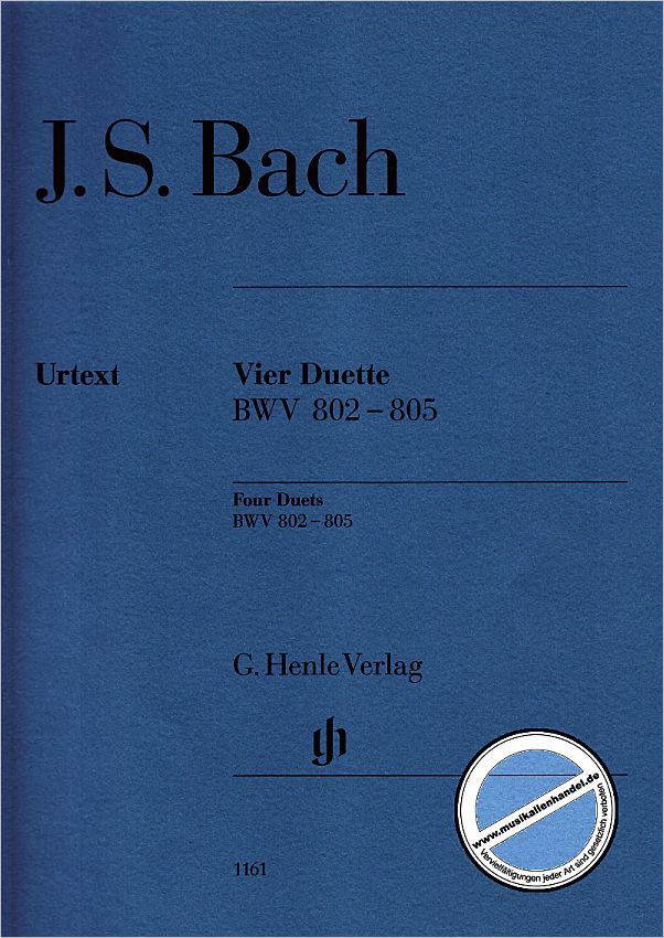 Titelbild für HN 1161 - 4 DUETTE BWV 802-805
