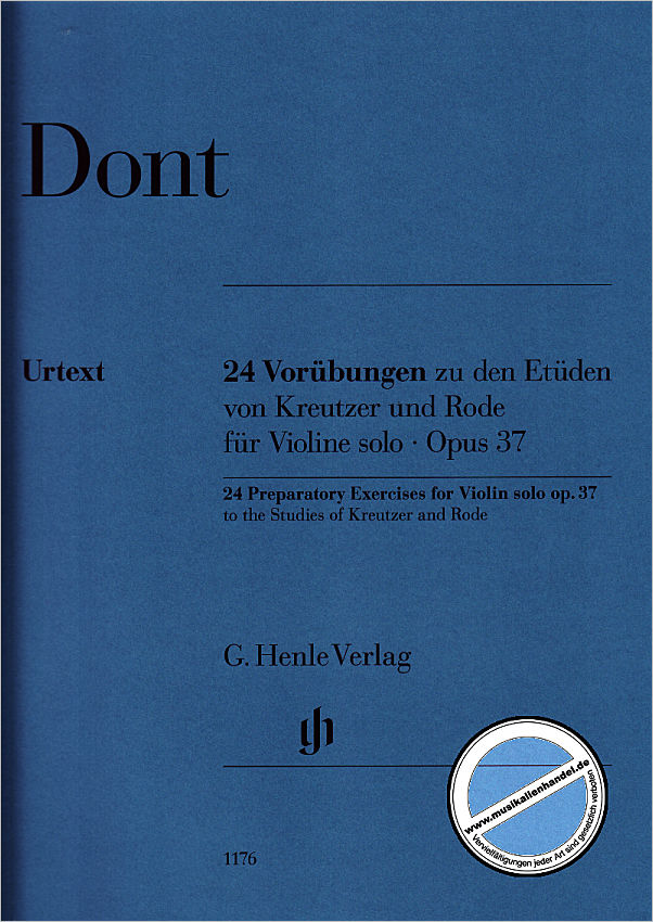 Titelbild für HN 1176 - 24 Vorübungen zu den Etüden von Kreutzer und Rode op 37