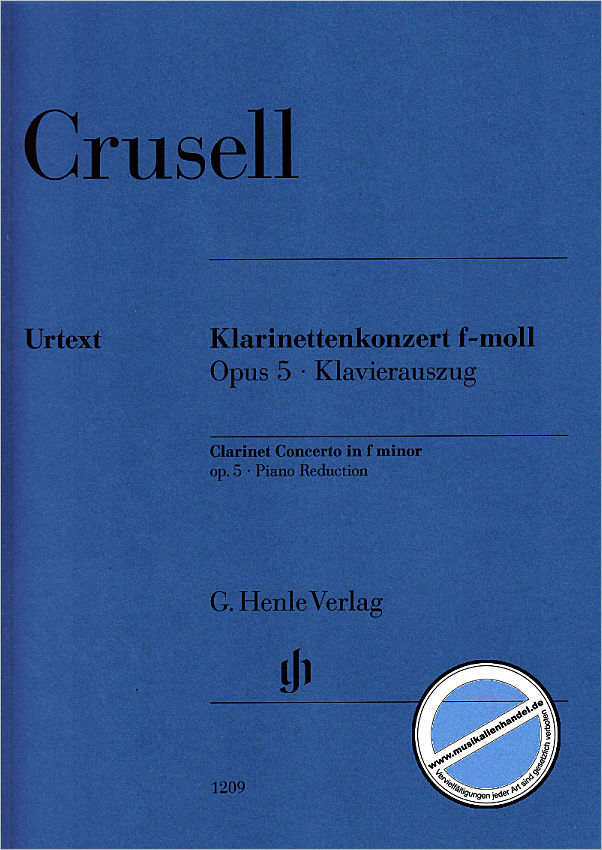 Titelbild für HN 1209 - KONZERT F-MOLL OP 5 - KLAR ORCH