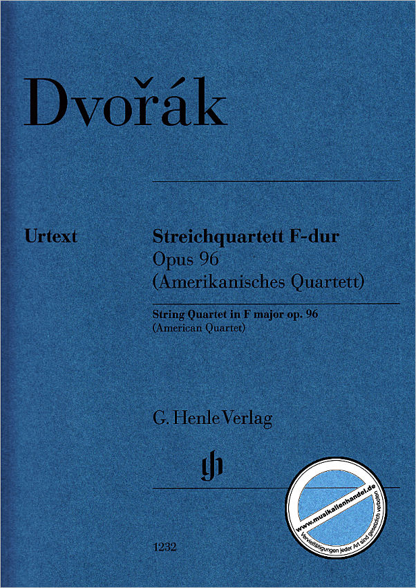 Titelbild für HN 1232 - QUARTETT F-DUR OP 96 (AMERIKANISCHES QUARTETT)