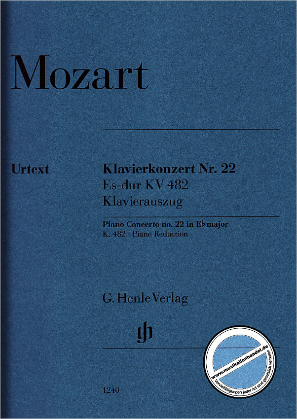 Titelbild für HN 1240 - Konzert 22 Es-Dur KV 482