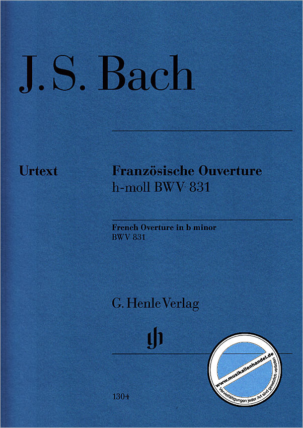 Titelbild für HN 1304 - FRANZOESISCHE OUVERTUERE BWV 831A (831)