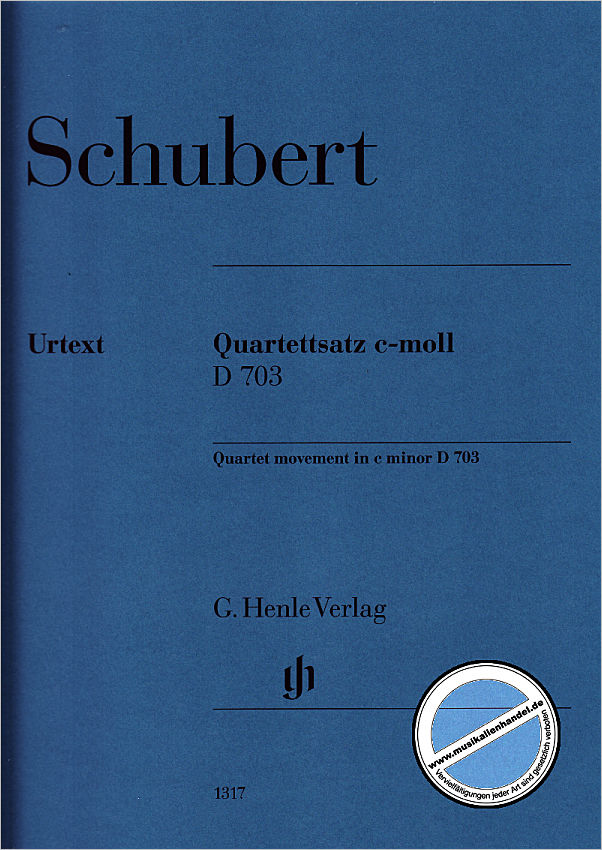 Titelbild für HN 1317 - Quartettsatz c-moll