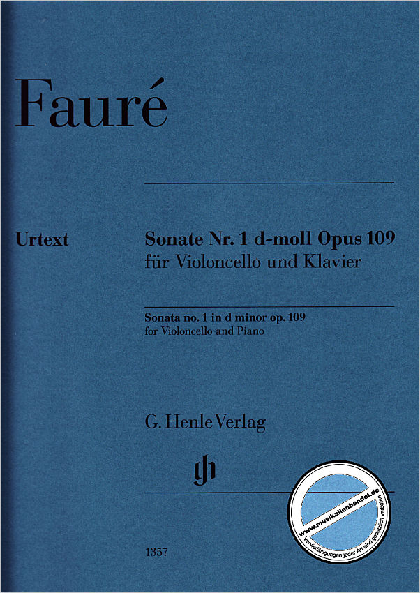 Titelbild für HN 1357 - Sonate 1 d-moll op 109