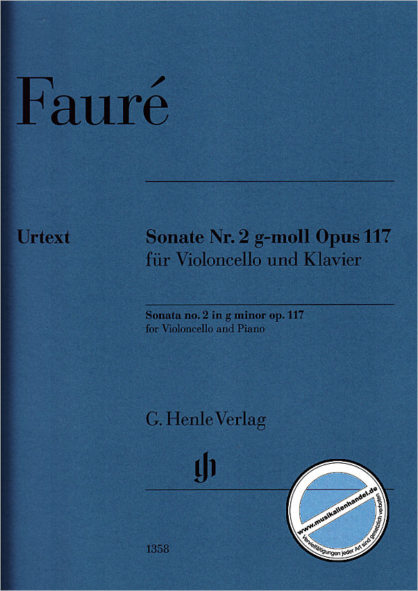 Titelbild für HN 1358 - Sonate 2 g-moll op 117