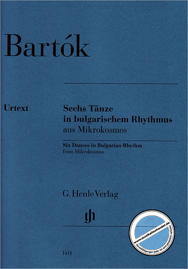 Titelbild für HN 1411 - 6 Tänze im bulgarischem Rhythmus ( Mikrokosmos )