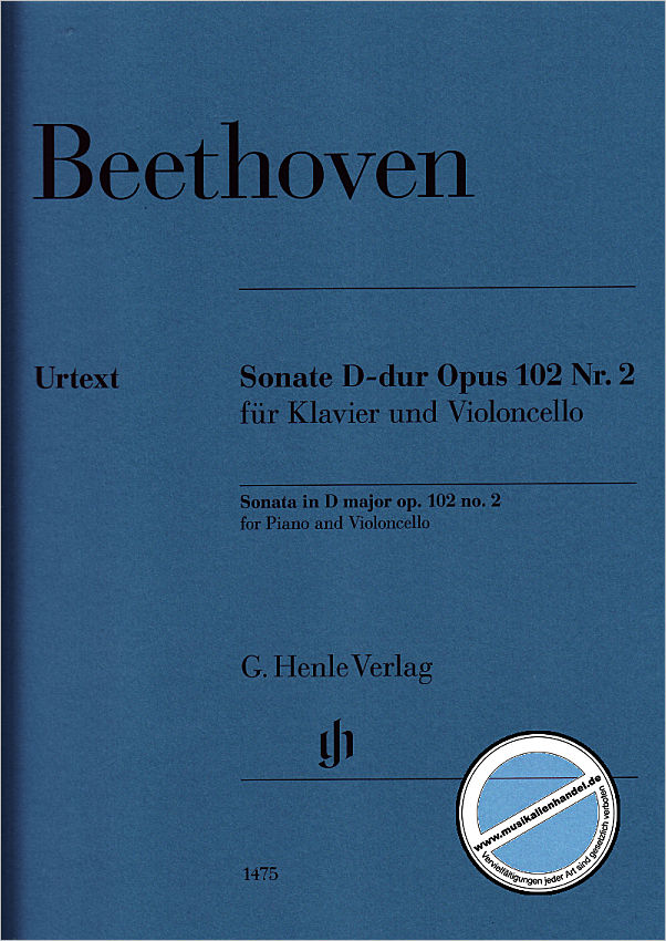 Titelbild für HN 1475 - Sonate D-Dur op 102/2