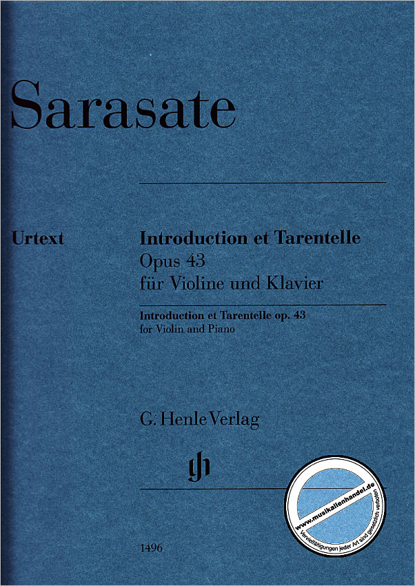 Titelbild für HN 1496 - Introduction et Tarantelle op 43