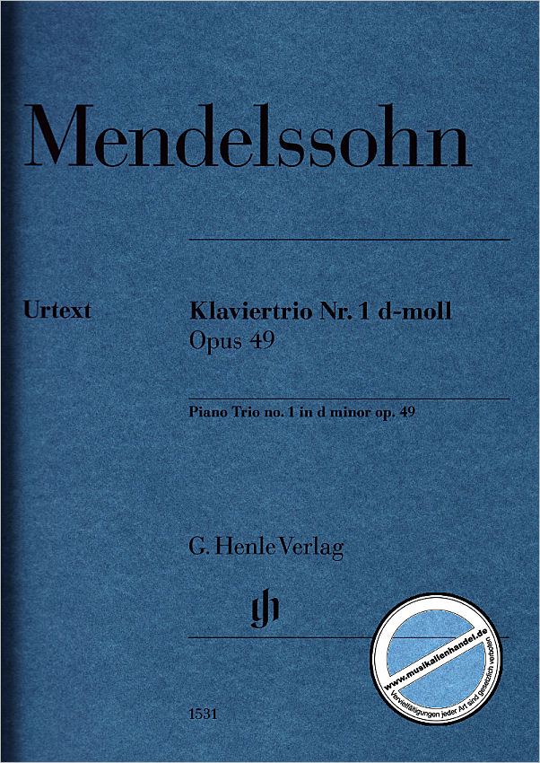 Titelbild für HN 1531 - Trio 1 d-moll op 49