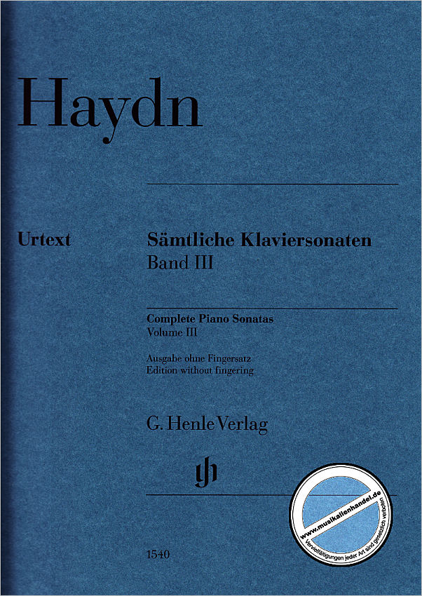 Titelbild für HN 1540 - Sämtliche Sonaten 3