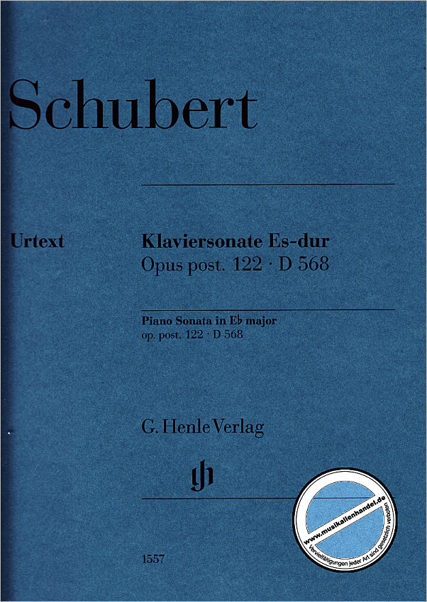 Titelbild für HN 1557 - Sonate Es-Dur op posth 122 D568