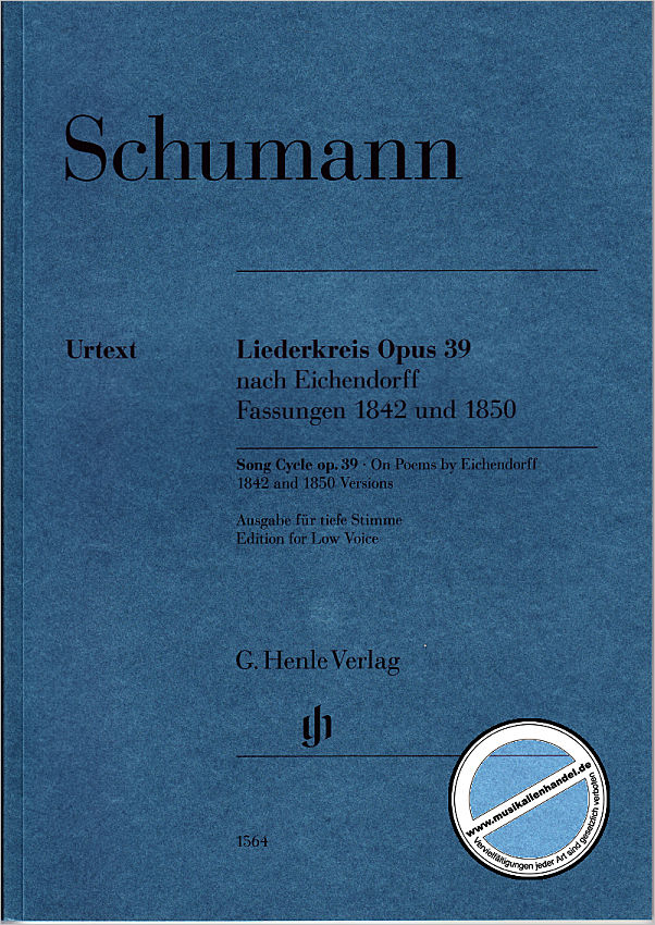Titelbild für HN 1564 - Liederkreis op 39 (Fassung 1842 + 1850)