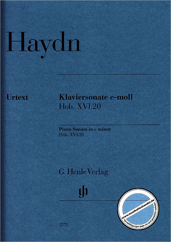 Titelbild für HN 1575 - Sonate c-moll Hob 16/20