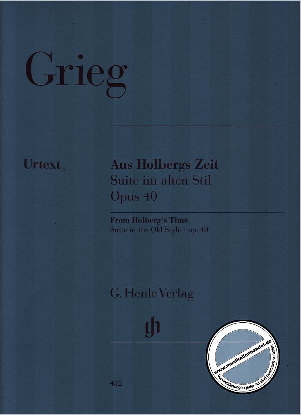 Titelbild für HN 432 - AUS HOLBERGS ZEIT OP 40 - SUITE