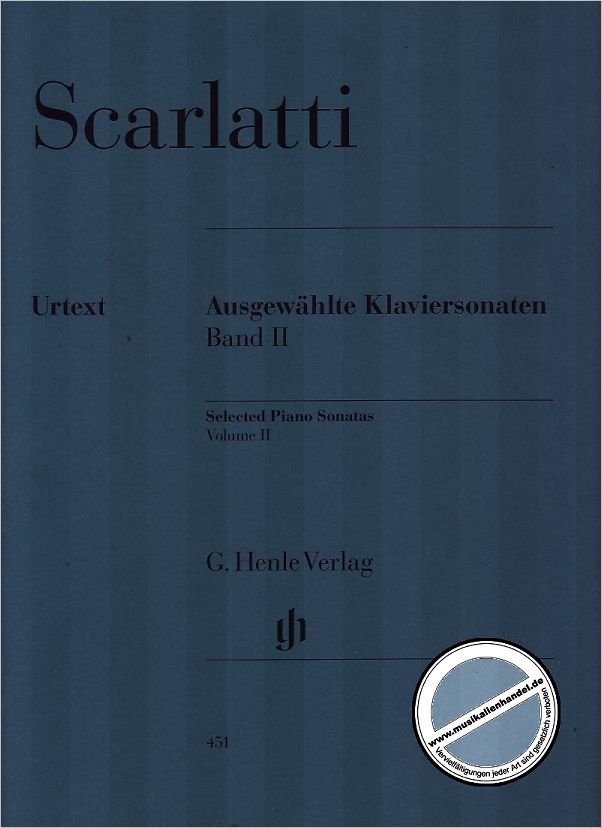 Titelbild für HN 451 - AUSGEWAEHLTE SONATEN 2