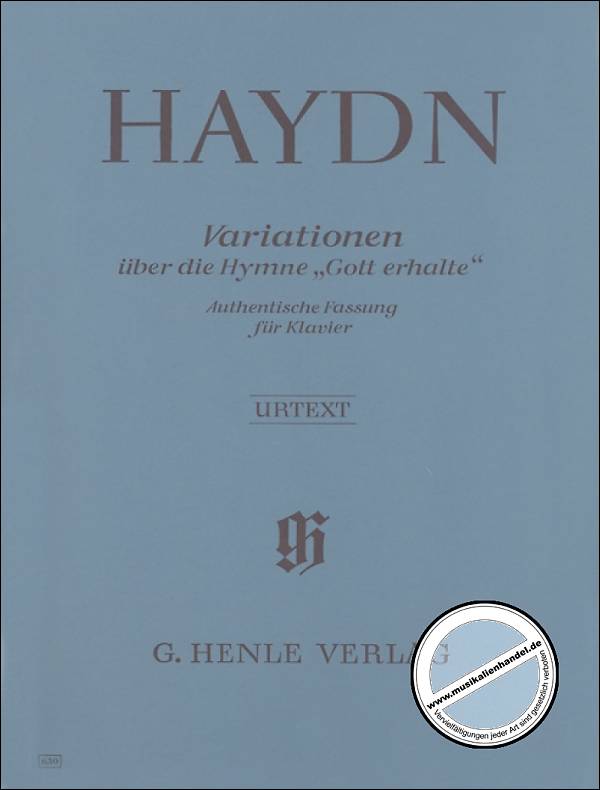 Titelbild für HN 630 - VARIATIONEN G-DUR GOTT ERHALTE