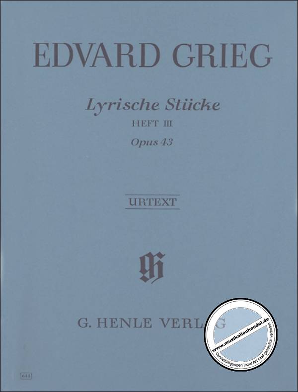 Titelbild für HN 644 - LYRISCHE STUECKE 3 OP 43