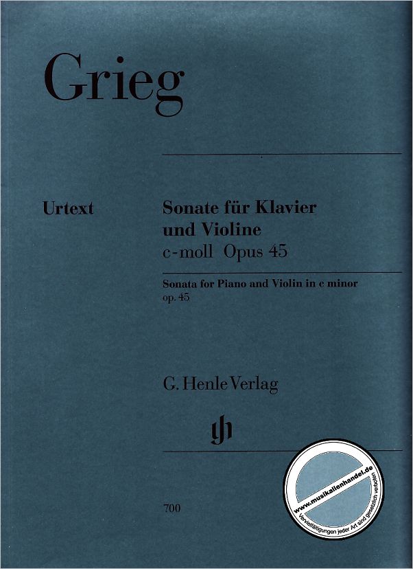 Titelbild für HN 700 - Violinsonate Nr. 3 c-moll op. 45