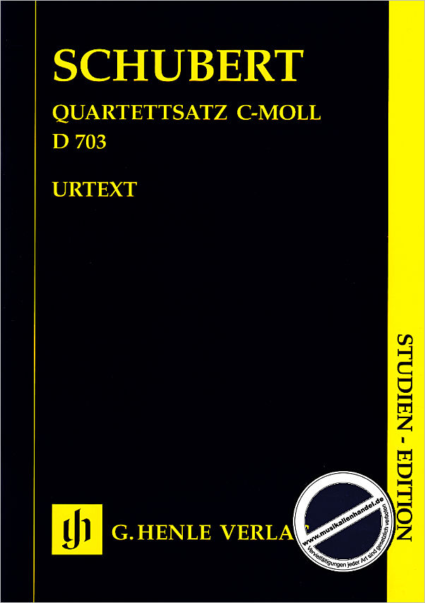 Titelbild für HN 7317 - Quartettsatz c-moll D 703