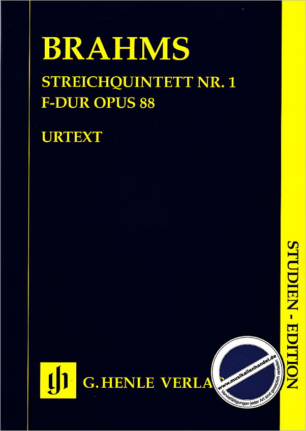 Titelbild für HN 7482 - Quintett 1 F-Dur op 88