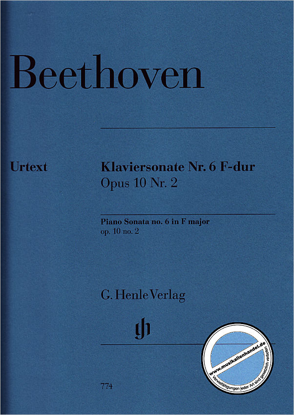 Titelbild für HN 774 - Sonate 6 F-Dur op 10/2