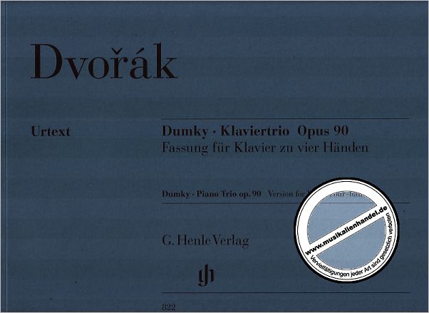 Titelbild für HN 822 - DUMKY TRIO OP 90 (VL VC KLAV)