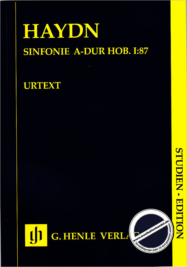 Titelbild für HN 9055 - Sinfonie A-Dur Hob I:87