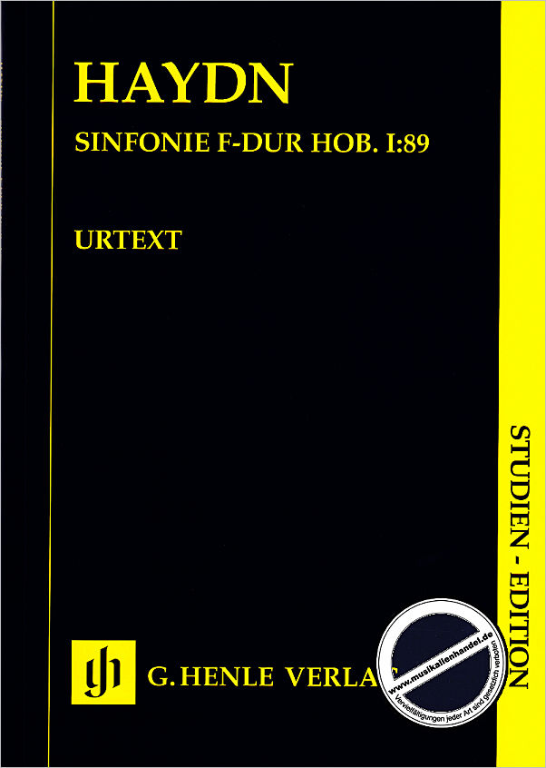 Titelbild für HN 9057 - Sinfonie F-Dur Hob 1:89