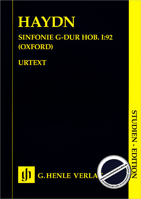 Titelbild für HN 9060 - Sinfonie 92 G-Dur HOB 1/92 (Oxford)