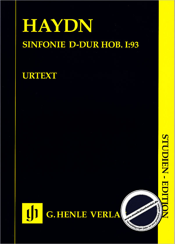 Titelbild für HN 9061 - Sinfonie 93 D-Dur Hob 1/93