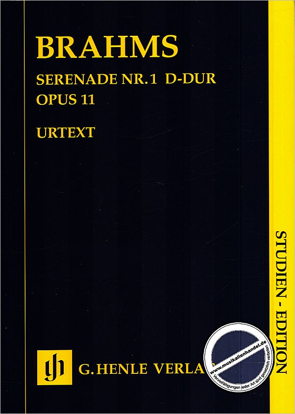 Titelbild für HN 9857 - SERENADE 1 D-DUR OP 11