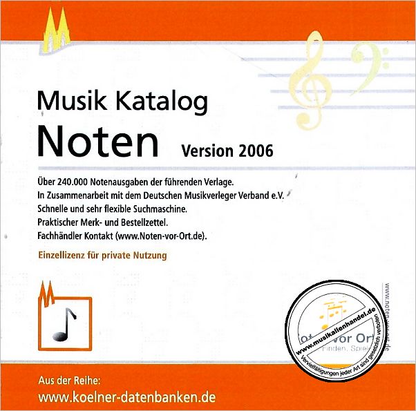 Titelbild für IDNV 2006 - MUSIK KATALOG NOTEN