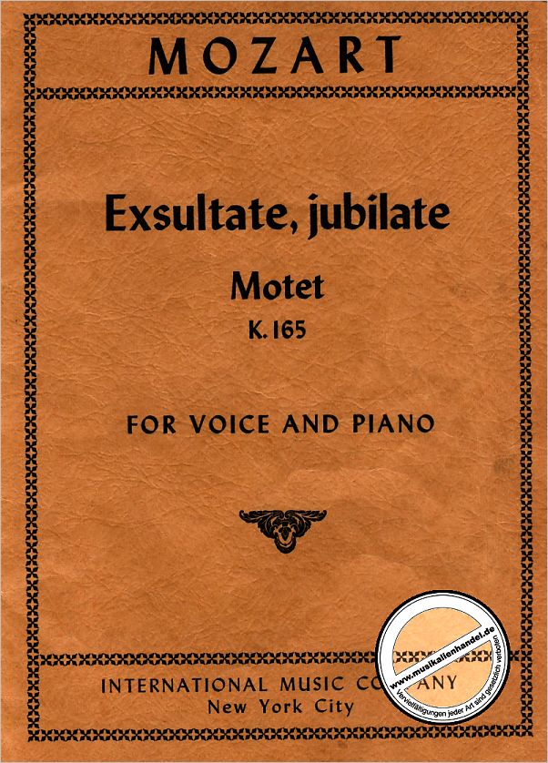 Titelbild für IMC 1174 - EXSULTATE JUBILATE KV 165