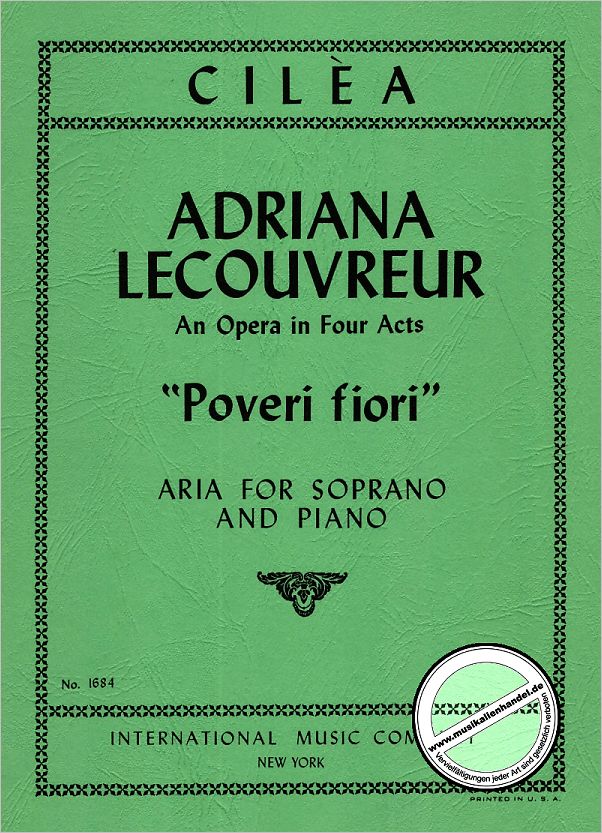 Titelbild für IMC 1684 - POVERI FIORI (ADRIANA LECOUVREUR)