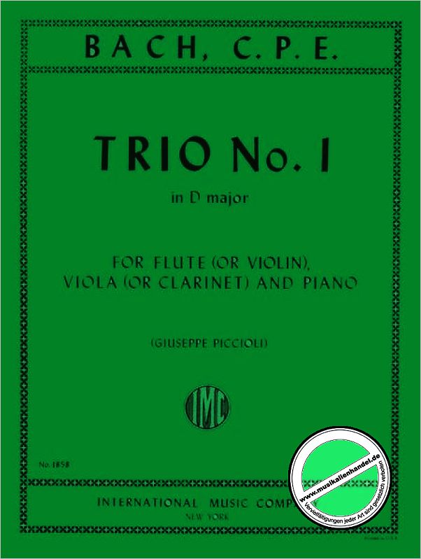 Titelbild für IMC 1858 - TRIO 1 D-DUR
