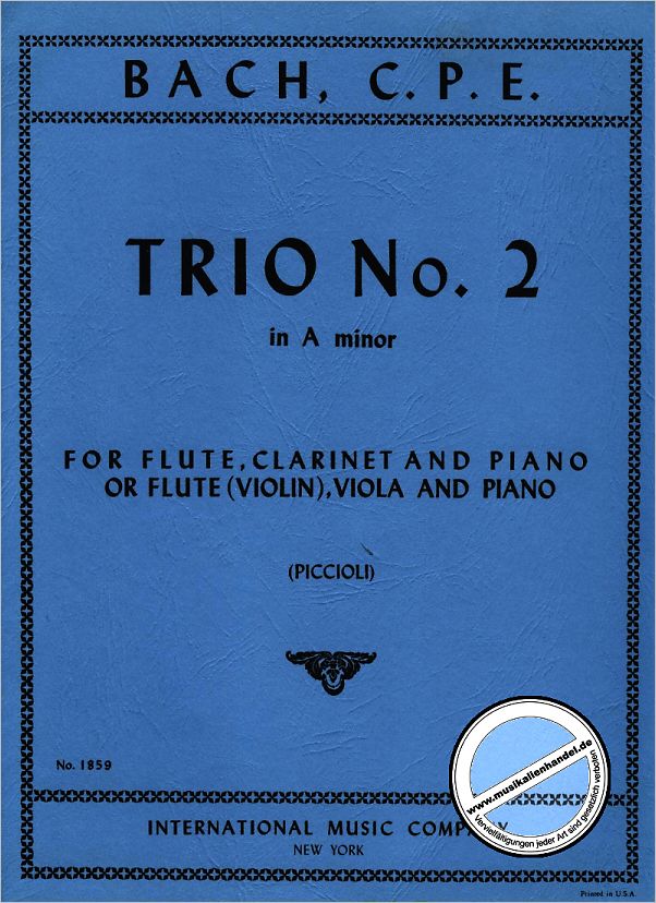 Titelbild für IMC 1859 - TRIO 2 A-MOLL