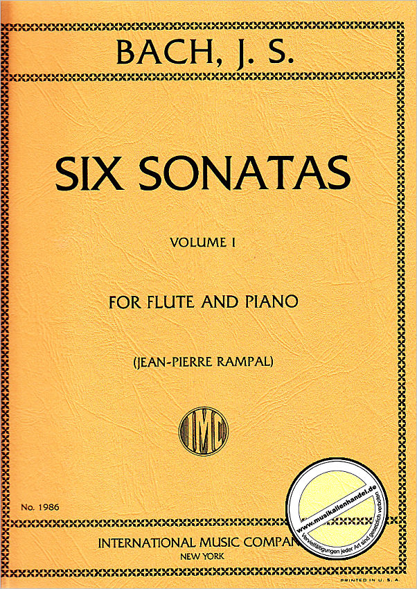 Titelbild für IMC 1986 - 6 SONATEN 1 BWV 1030-1032