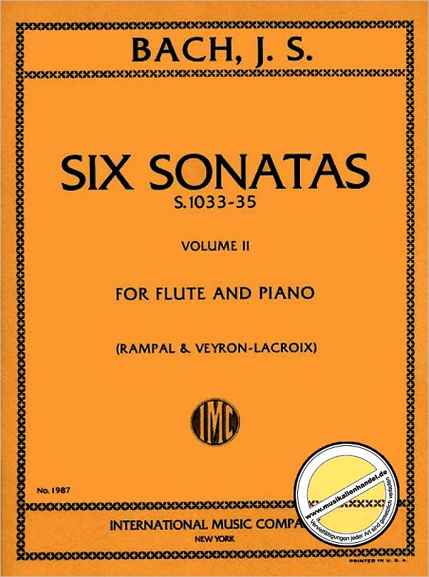 Titelbild für IMC 1987 - 6 SONATEN 2 BWV 1033-1035