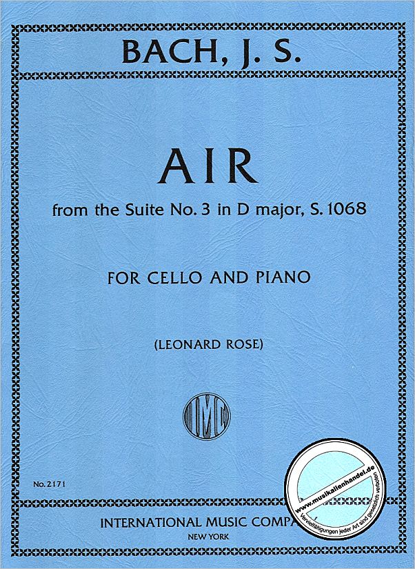 Titelbild für IMC 2171 - AIR (ORCHESTERSUITE 3 D-DUR BWV 1068)