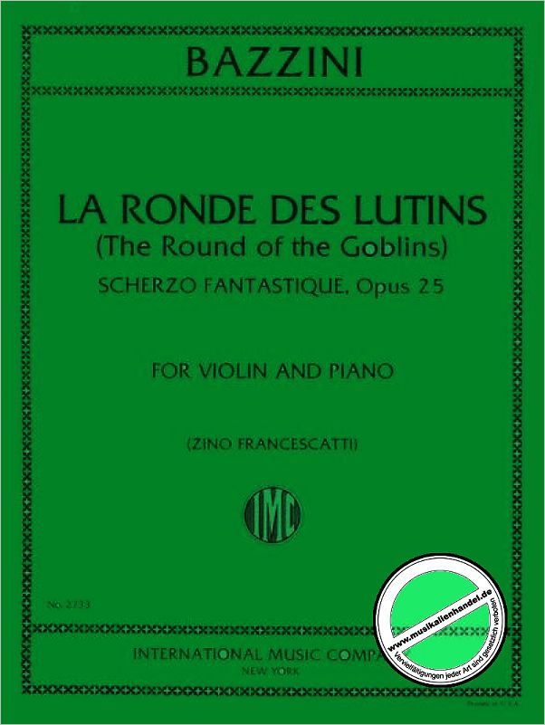 Titelbild für IMC 2733 - LA RONDE DES LUTINS OP 25