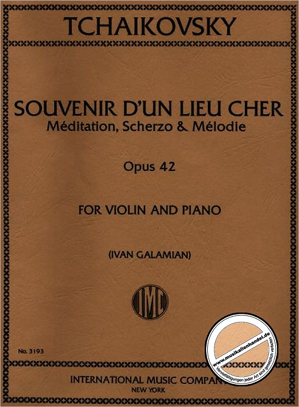 Titelbild für IMC 3193 - SOUVENIR D'UN LIEU CHER OP 42