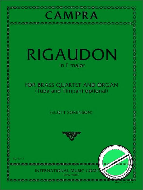 Titelbild für IMC 3313 - RIGAUDON F-DUR